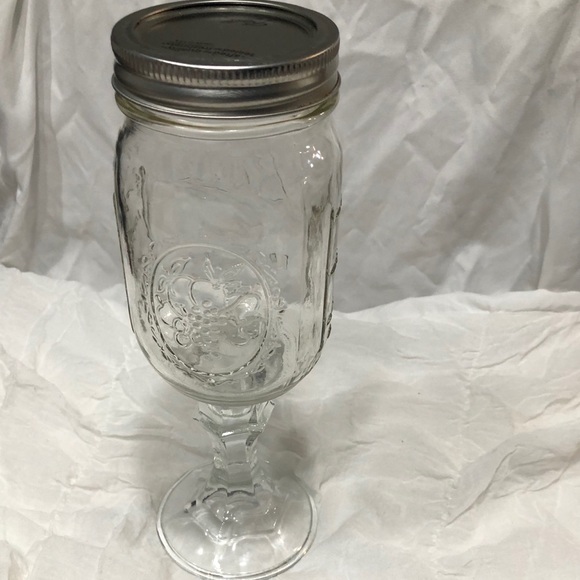 Pedestal Mason Ball Glass Jar w/ Lid - Picture 1 of 4
